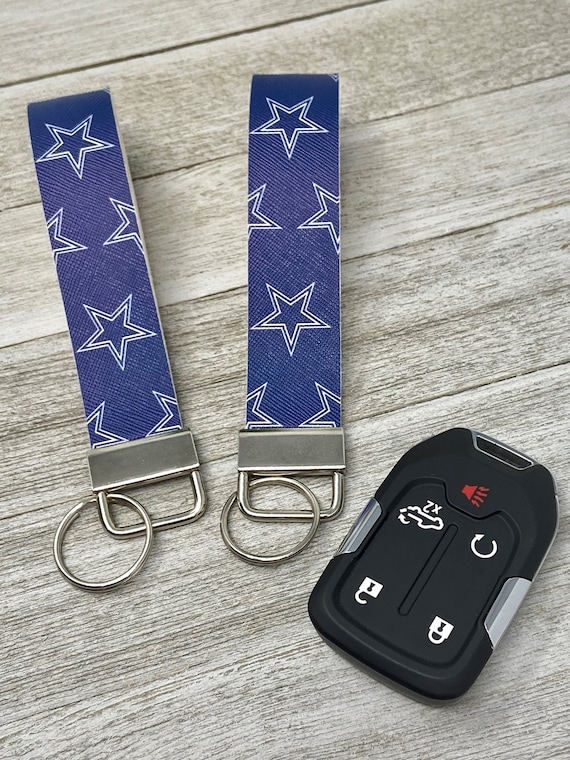 Key Chain, Dallas Cowboy Key Chain, Game Day, Football Key Chain, Football, Key Fob, Wristlet, Strap for Keys, Faux Leather Key Chain, Gift