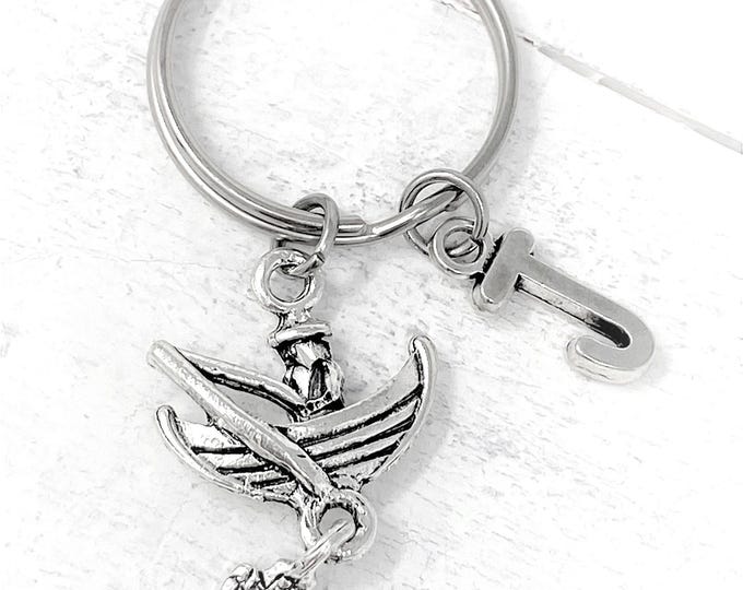 Fisherman Personalized Keychain | Add Initial