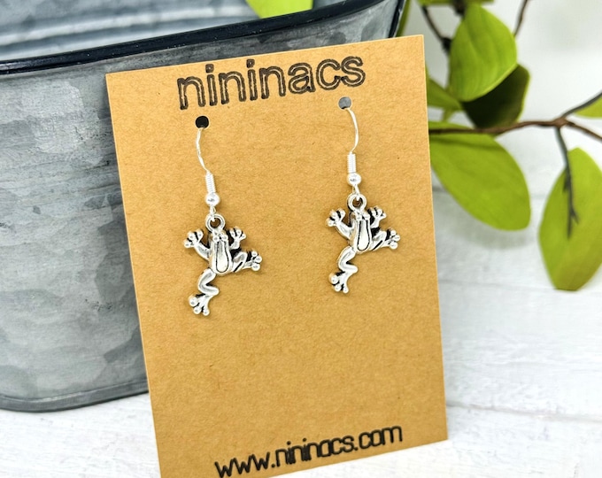 Silver Frog Earrings