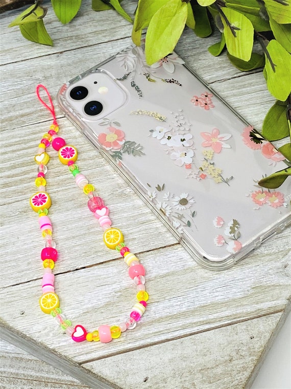Phone Charms, Y2K Style Beaded Phone Charms, Fruity Beaded Phone Charms, Phone Strap, 90's Style Beaded Charm, 90's, Gift