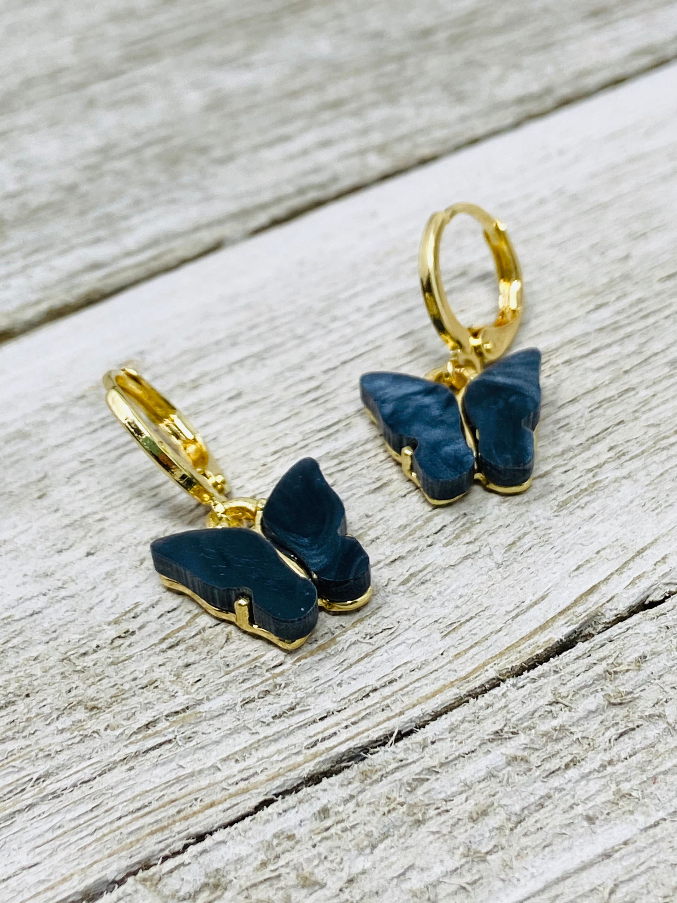 Golden Butterfly Earrings Butterfly Huggie Earrings Mariposa Etsy