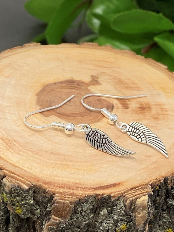 Angel Wing Earrings, Silver Angel Wing Earrings, Dainty Angel Wing Earrings, Gift for Her, Trendy Earrings, Gift for her, Gift