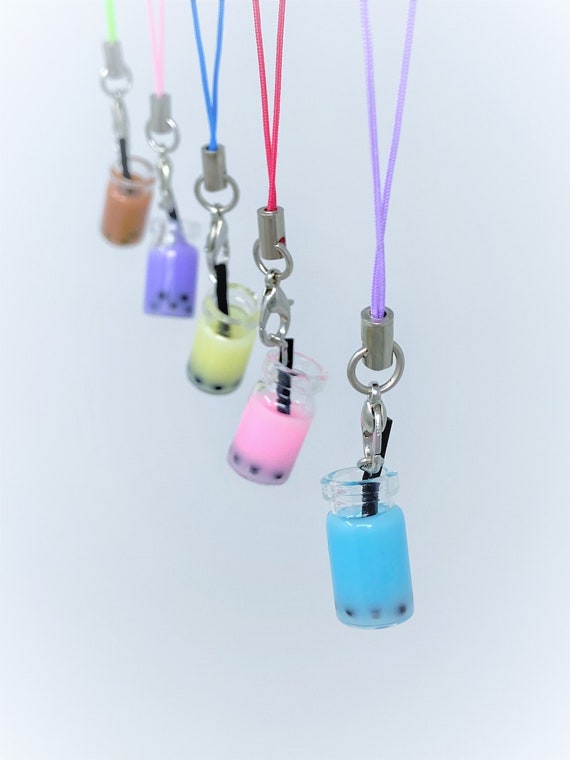 Bubble Milk Tea Phone Charm, Phone Charm, Phone Case Charm, Mini Lanyards, Badge Charm, Planner Charm, Cute Accessories, Boba Milk Tea Charm