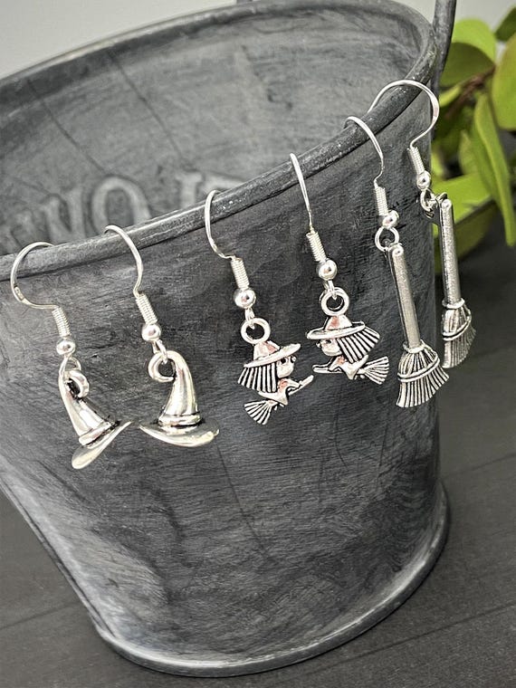 Halloween Earrings | You Pick | Hat | Witch | Broomstick