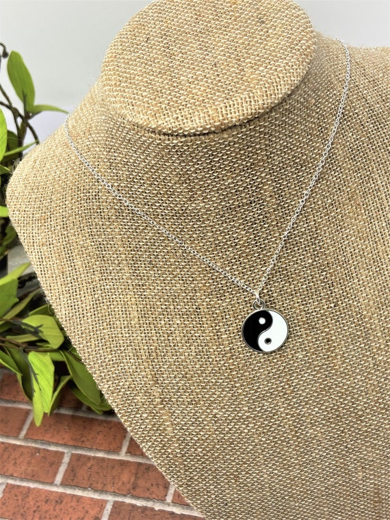 Yin Yang Necklace, Yoga Necklace, Sterling Silver Chain w/double sided Yin Yang Pendant, OBX Inspired, Kiara Necklace, Peace, Gift for Her