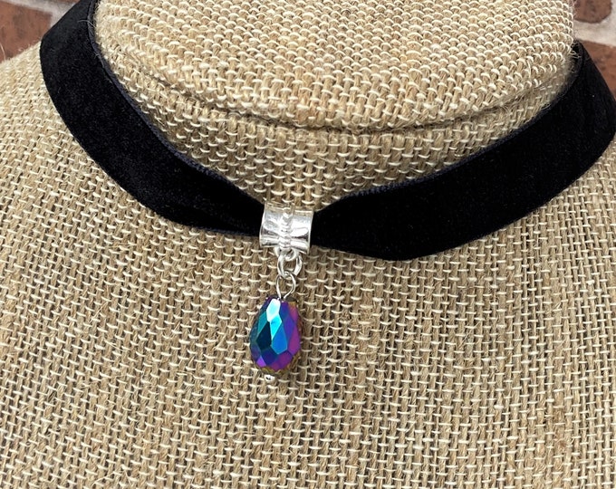Gemstone Black Choker | Multiple Gemstones to Choose From