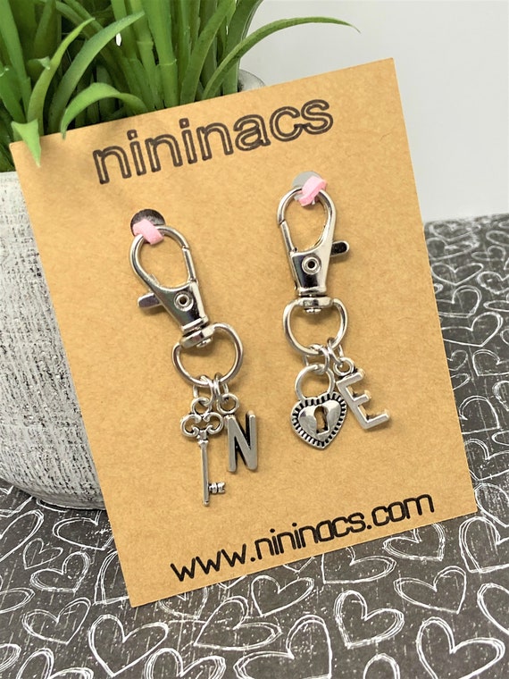 Boyfriend Gift, Girlfriend Gift, Set of Two, Lock and Key Keychains, Couple Keychains, Couple Gifts, Add Initials, Personalized Gifts