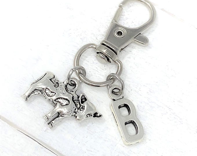 Cow Keychain | Add Initials to Personalize