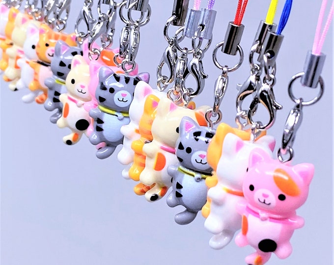 Kitty Cat Phone Charm, Phone Charm, Cat Charm, Cat Lovers, Mini Lanyards, Badge Charm, Planner Charm, Cute Accessories, Pen Charm, Gift