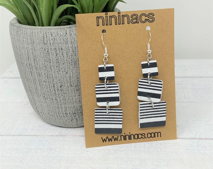 Sophie Style Striped 3 Teir Earrings