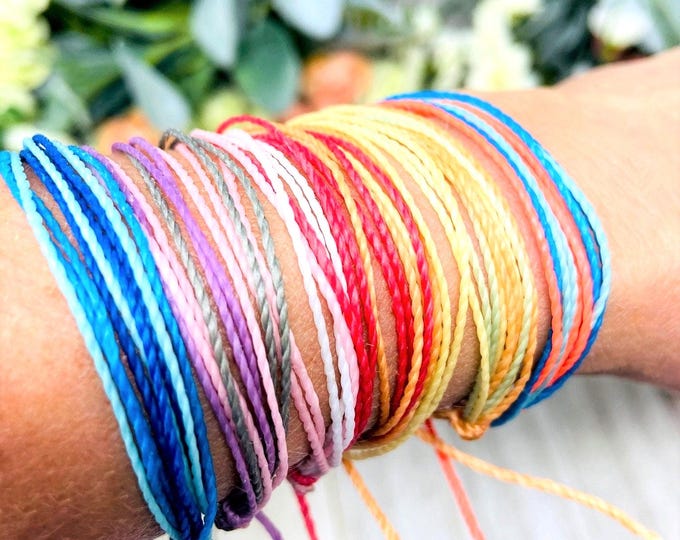 Pura Vida Style Bracelet, Waterproof String, Adjustable Layered Bracelet