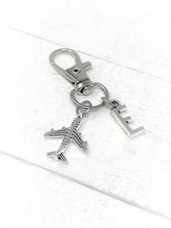 Airplane Personalized Keychain | Add Initial