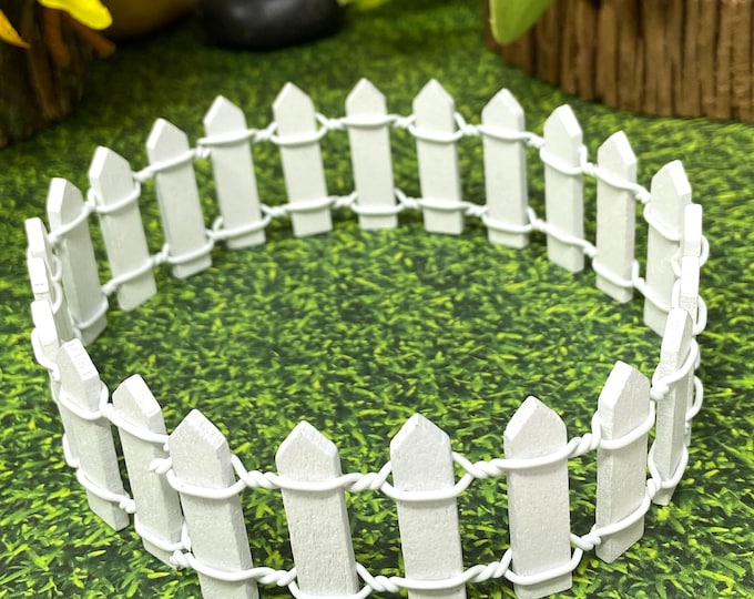 Miniature White Picket Fence | Fairy Garden Accessories