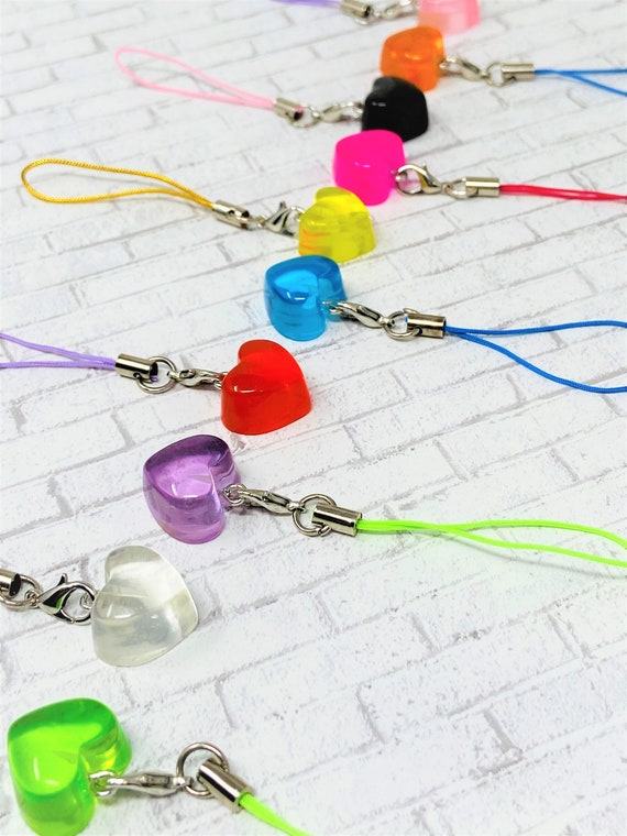 Heart Phone Charm, Phone Charm, Gummy Heart, Phone Case Charm, Mini Lanyards, Badge Charm, Planner Charm, Gaming Accessory, Christmas Gift