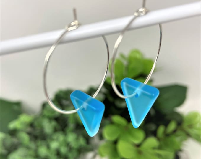 Sea Glass Hoop Earrings