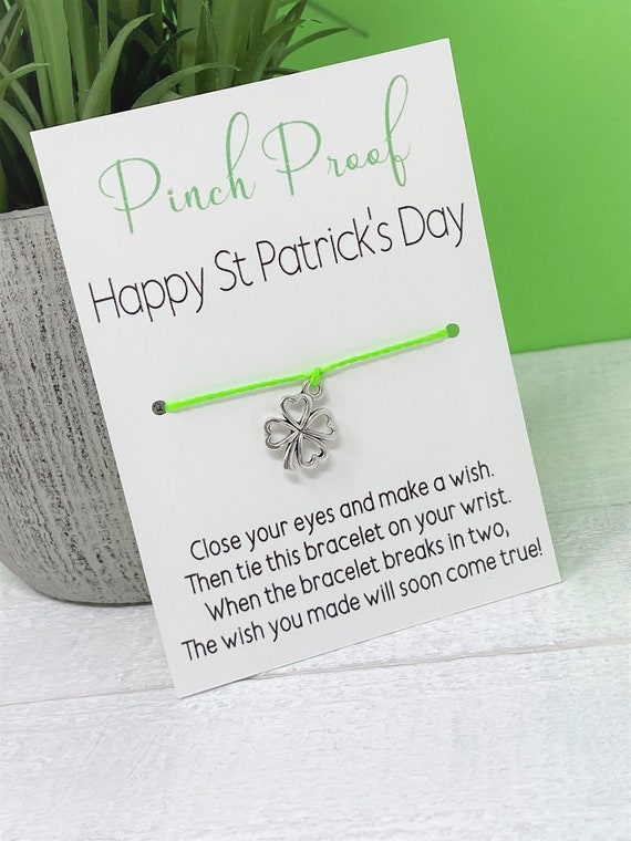 St Patrick's Day Gift | Wish Bracelet | Pinch Proof