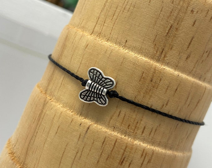 Butterfly Bracelet or Anklet, Adjustable String Jewelry