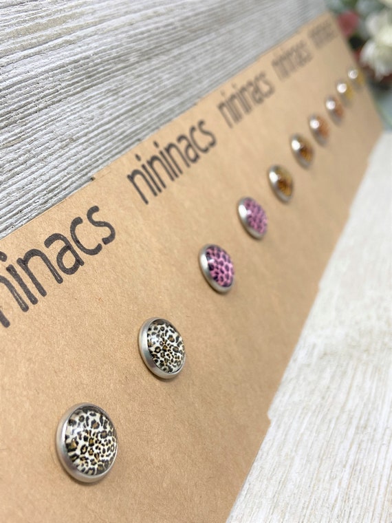Leopard Earrings, Animal Print Earrings, Tiger Earrings, Cheetah Earrings, Snake Earrings, Round Earrings, Druzy, Cabochon, Studs, Gift