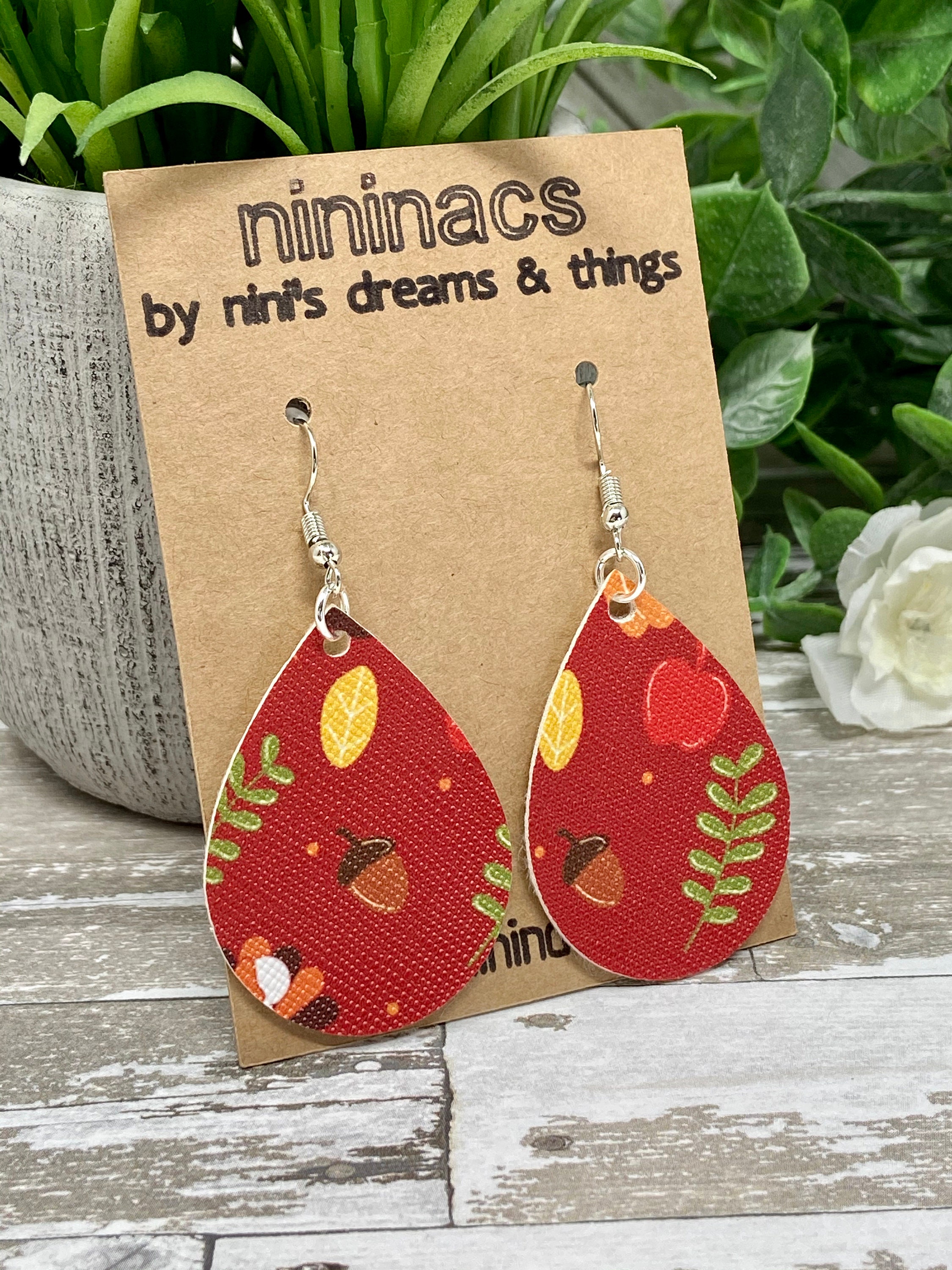 Fall Earrings, Fall Themed Earring, Thanksgiving Earrings, Holiday