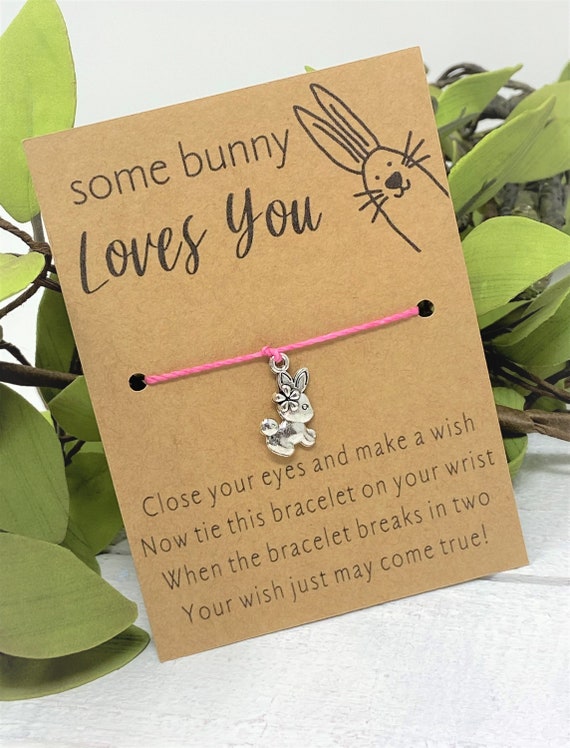 Bunny Wish Bracelet, Easter Gift, Easter Bracelet, Make a Wish Bracelet, Easter Party Favor, Some Bunny Loves You, Wish Bracelet, Bulk Order
