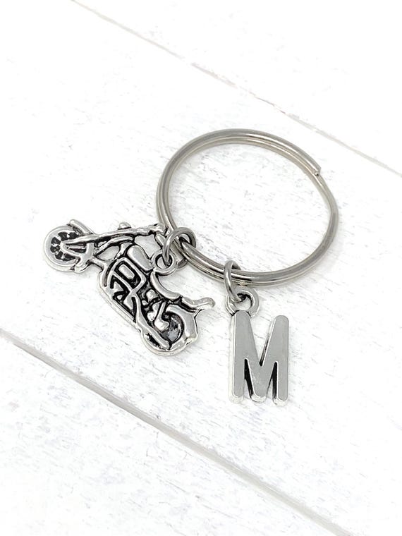 Motorcycle Personalized Keychain | Add Initial