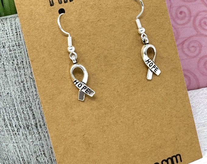 Hope Ribbon Earrings | Cancer Awareness