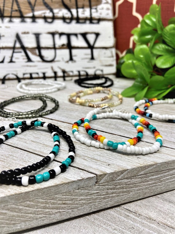 Beaded Choker, Black & Turquoise Choker, Black Choker, White Choker, Serape Choker, Trendy, Boho Choker, VSCO Choker, OBX, Gift for Her