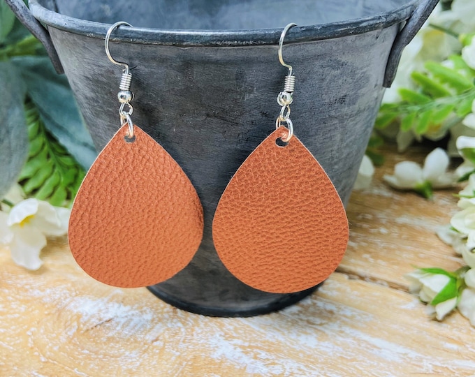 Tear Drop Earrings, Choose Your Color, Rose Gold, Gold, Silver, Charcoal, Faux Leather Earrings, Gift, Gift for Her, Christmas Gift
