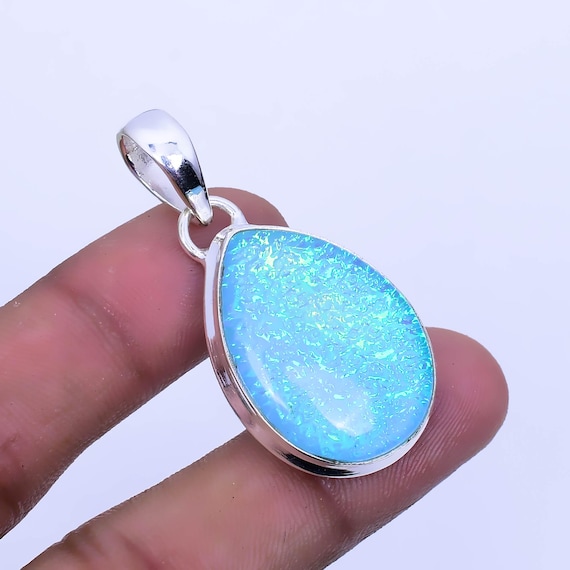 Australian Triplet Opal Pendant: Boho 925 Silver, Blue Gemstone