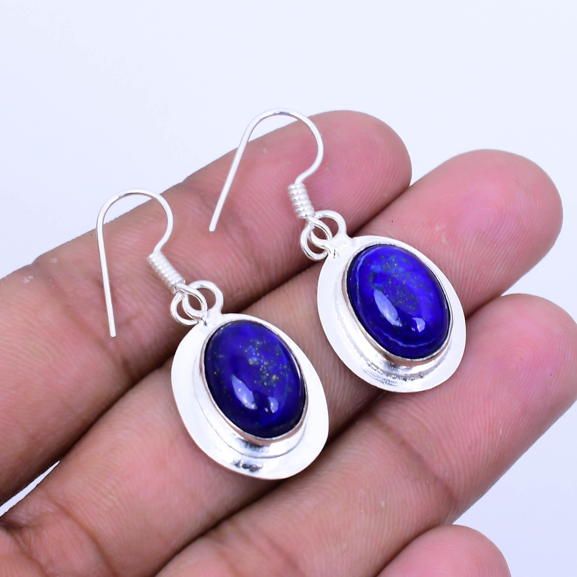 Gemell n argento sterlng 925 con lapslazzul blu Gemell con petre