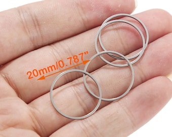 20pcs Stainless Steel Dull Silver Geometric Circle Hex Heart Teardrop Oval Triangle Moon Square Link Charm Connectors DIY Earring Findings