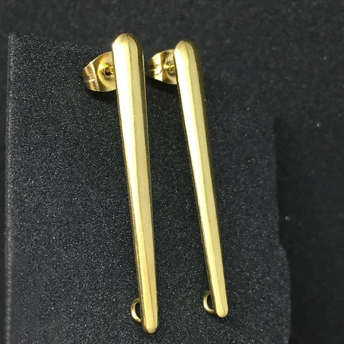 10pcs Stainless Steel Stud Earrings Post Findings 8mm Gold - Etsy