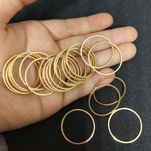 High Quality Stainless Steel Gold Plated Circle Connectors, 20mm 304 Steel Seamless Ring Circle Connectors for Jewelry Making