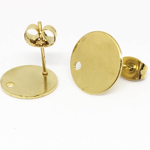 10pcs Stainless Steel Stud Earrings Post Findings 8mm Gold Etsy