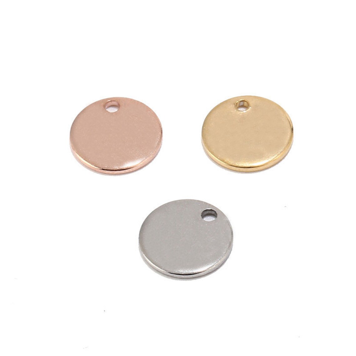 20pcs Stainless Steel Gold/rose Gold Round Circle Stamping - Etsy
