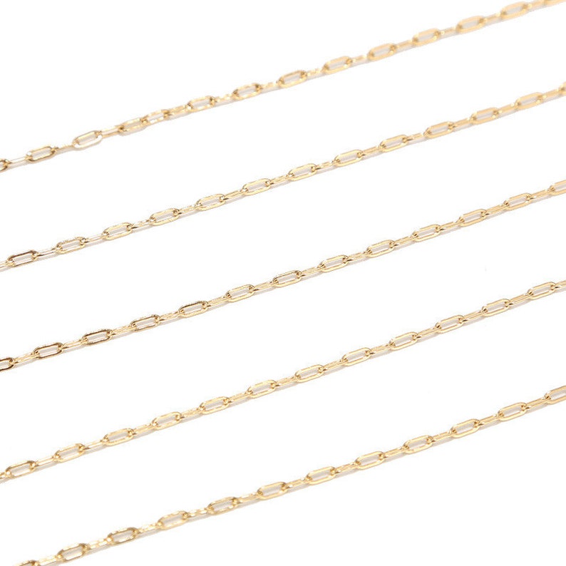 1M 1.7x4.2mm 18k Gold Plated Flat Cable Chain, Stainless Steel Gold Soldered Chain, Anklet Necklace Chains zdjęcie 3