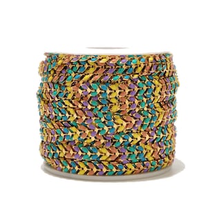 1/5 Meter Stainless Steel Enamel Gold Fishbone Chains 6MM Handmade Chevron Chain Enemal Herringbone Chains Jewelry Supplies