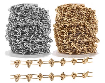 1 meter roestvrij staal 9mm breedte goud chunky knoop ketting DIY handgemaakte mannen ketting armband ketting sieraden benodigdheden