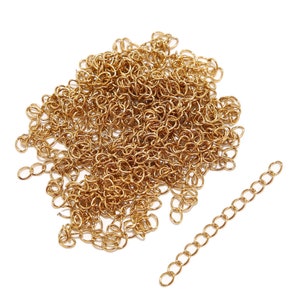 50pcs stainless steel gold extender extension chain 2 inch
