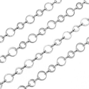 Chaîne à maillons circulaires en acier inoxydable de 10 mm, 1 mètre/5 mètres pour bricolage femmes collier Bracelet fabrication de bijoux résistant à l'eau image 2