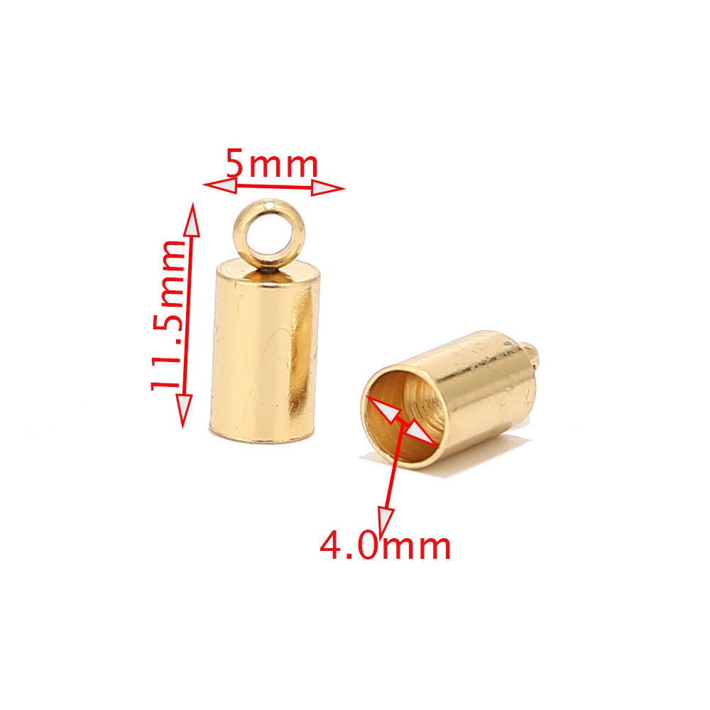 10pcs Stainless Steel Leather Cord End Cap Bead Loop Barrel Etsy