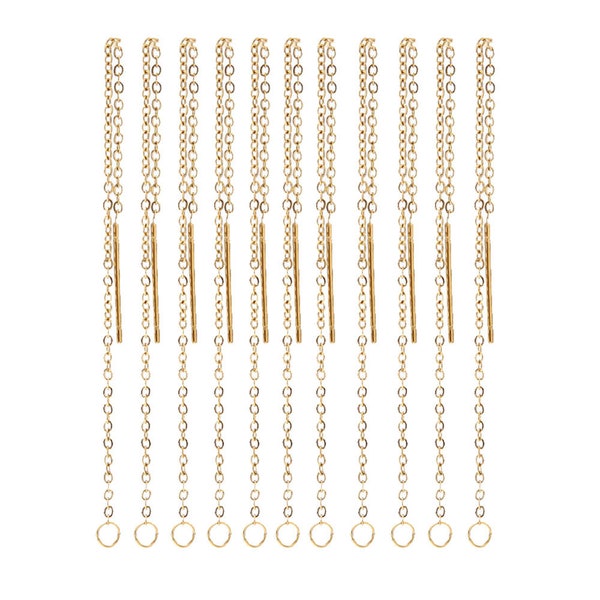 Stainless Steel Chain Tassel Earrings for Women Gold Long Threader Dangle Drop Earring Minimalist Chain Earrings Set Hypoallergenic