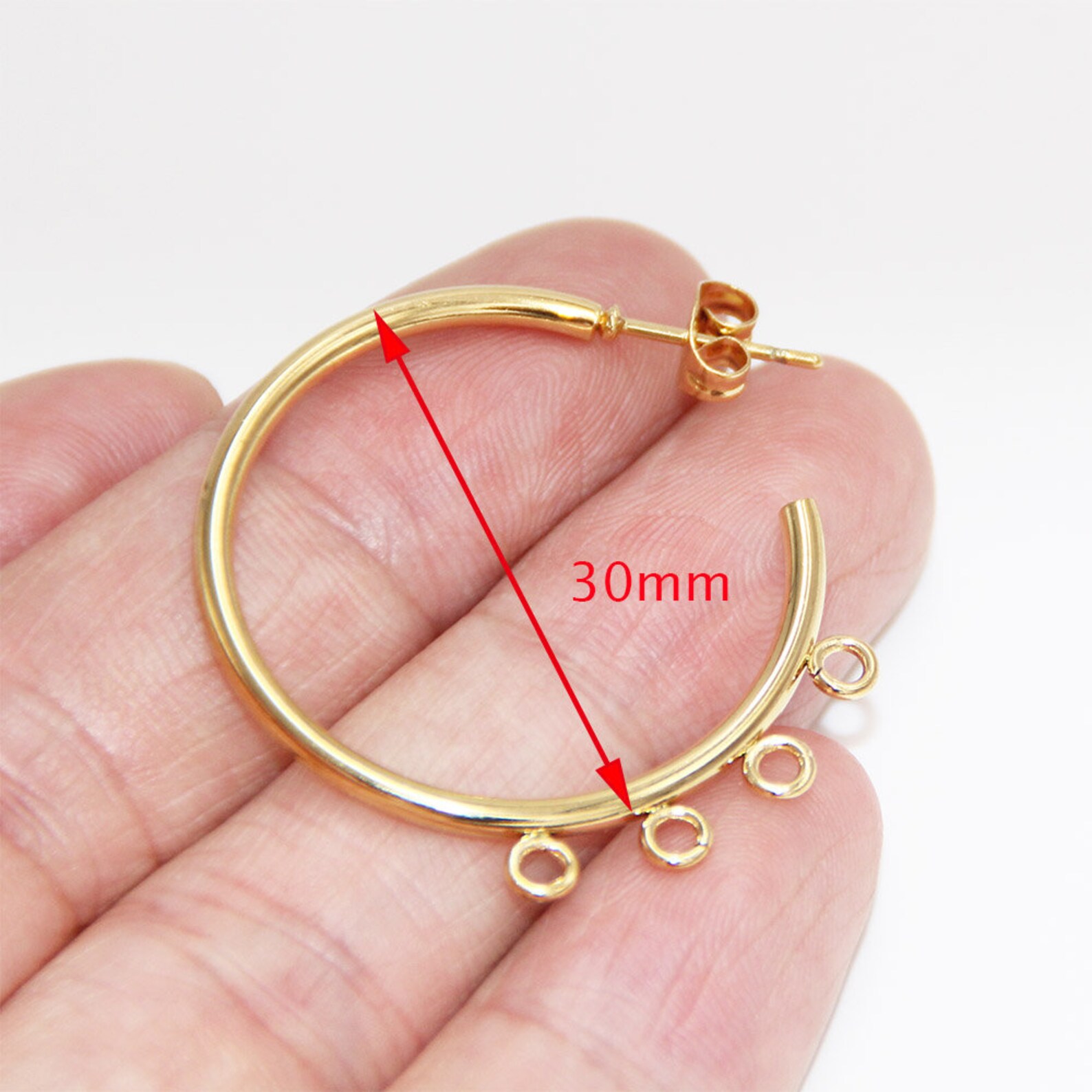 4pcs Stainless Steel Earring Posts Silver/Gold/Black Circle C Etsy