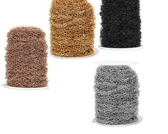 2 M/10 M roestvrij staal, 3 mm breed, goud zwart hart schakelkettingen voor doe-het-zelfkettingen, bulkbevindingen gouden ketting maken