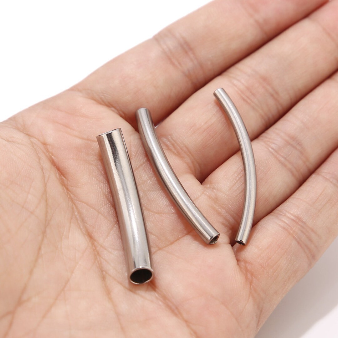 5pcs Gold Tone Stainless Steel Dull Silver/gold Smooth Long Curved