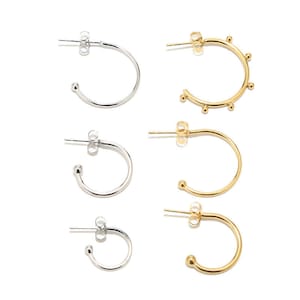 10pcs Stainless Steel Gold Plated C Shape Huggie Earring Anti-allergy Stud Earrings Components for DIY Dangle Women Earring