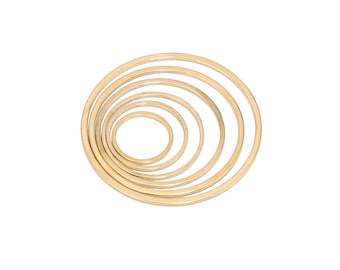 Stainless Steel Gold Plated Circle Links, 12mm/15mm/20mm/25mm/30mm/35mm Seamless Ring Circle Connectors for Jewelry Making