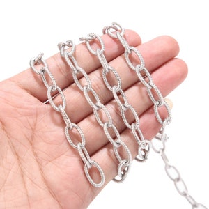 5x19mm Stainless Steel Heavy O Link Chains,Punk Choker Chain, Steel Gold Chunky Chains for DIY Jewelry Making
