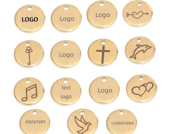 100 sztuk ze stali nierdzewnej, puste, tłoczone serce, owalny prostokąt, grawerowane zawieszki na monety, spersonalizowane koraliki z dowolnym napisem