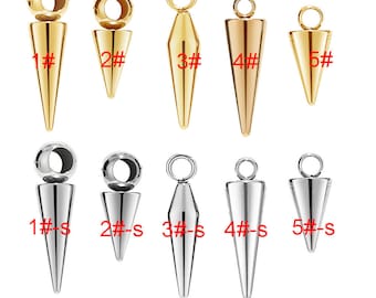 10 pièces pendentifs à breloques en forme de cône en or en acier inoxydable pour la fabrication de boucles d'oreilles